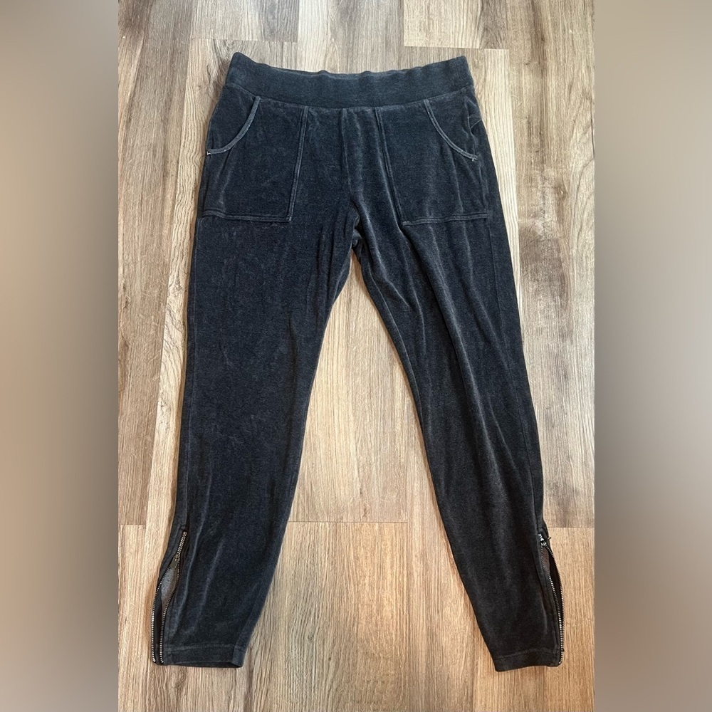 Athleta Velour Joggers With Zippers At the Ankles